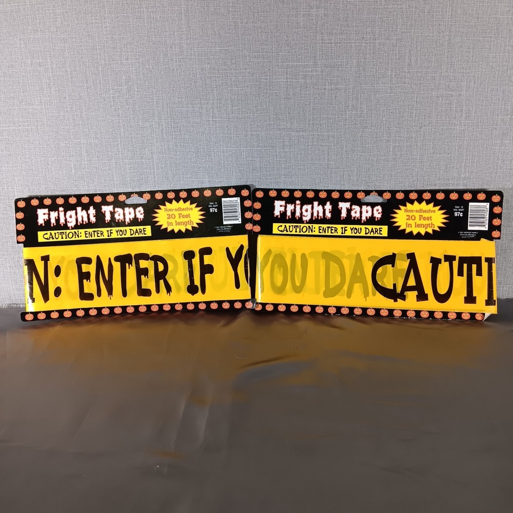 VTG Halloween Fright Tape 40ft Caution Enter‎ If You Dare Spooky Party Decor